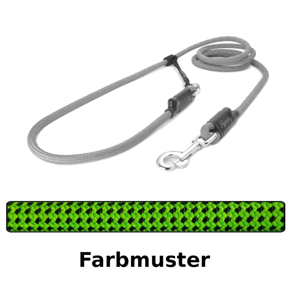 easy-long Hundeleine - L - 3m - grün mit schwarzen Punkten